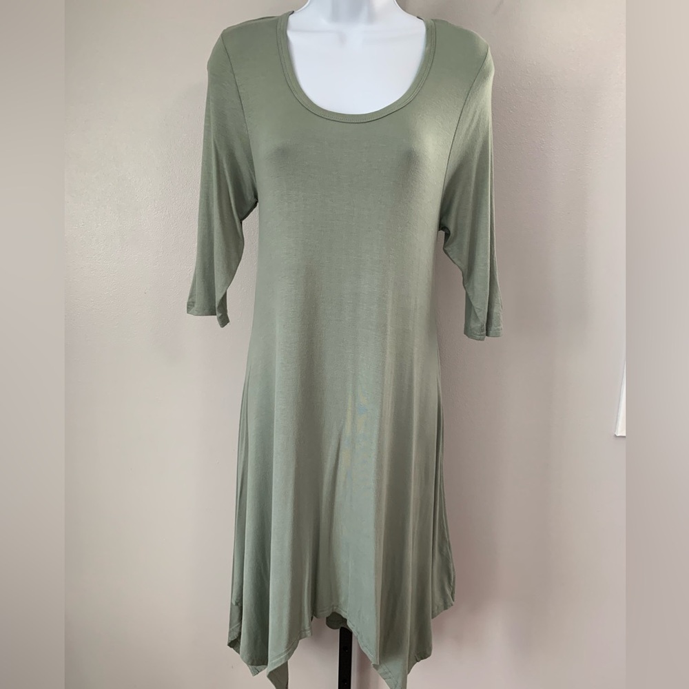 NWT Alta Sage Green Asymmetrical Hem Dress